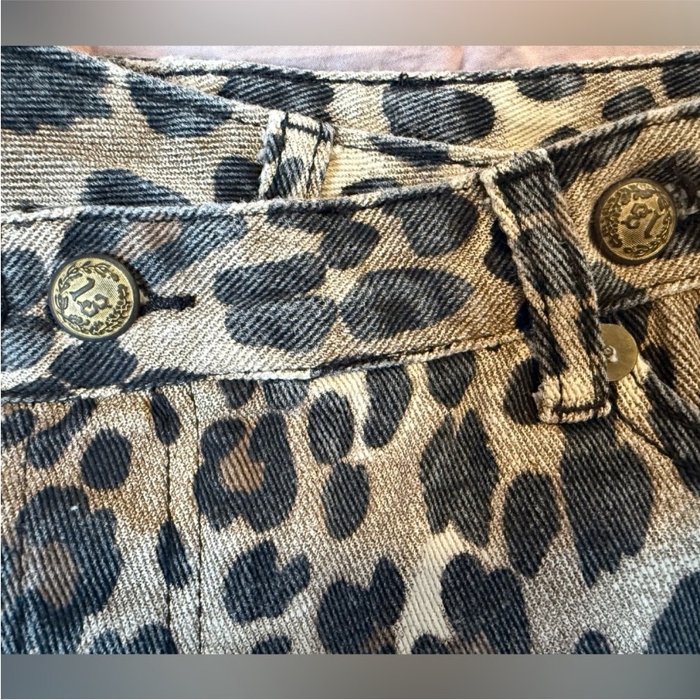 R13 Brown Leopard-Print Distressed Midi Skirt - Picture 8 of 12